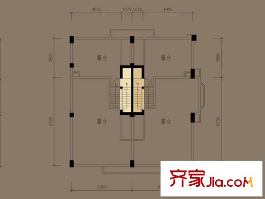 御沁園CN/CN1頂層平面圖 4室2廳2衛(wèi)1廚
