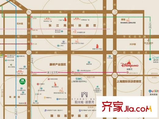 陽光城麗景灣的區(qū)位圖