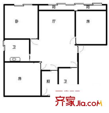 浦興苑 3室 戶型圖