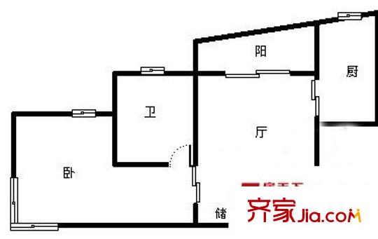 浦興苑 1室 戶型圖