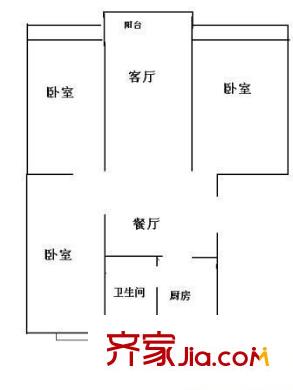 建德花园玫瑰苑 2室 户型图