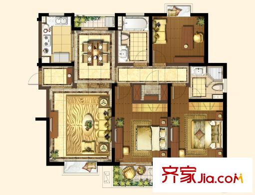 外外灘3#G戶型 3室2廳2衛(wèi)1廚