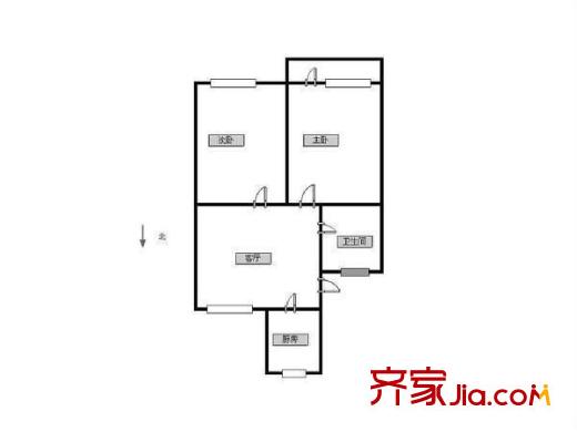 綠川小區(qū) 2室 戶型圖