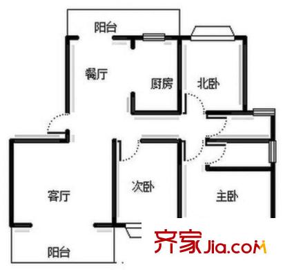 綠川小區(qū) 3室 戶型圖