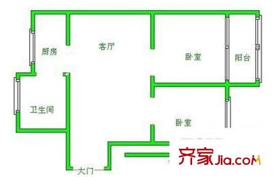 雙秀家園北園 2室 戶型圖