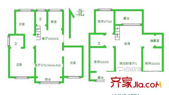 雙秀家園北園戶型圖 戶型圖 4室2廳2衛(wèi)1廚