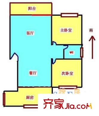 上海 雙秀西園2室 戶型圖