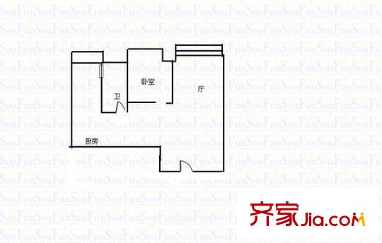 陽光城市家園戶型圖 戶型圖 1室1廳1衛(wèi)1廚