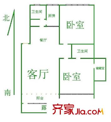 雙秀家園戶型圖戶型圖 2室2廳2衛(wèi)1廚