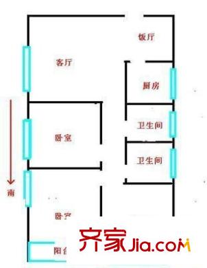 金茂花園 3室 戶型圖