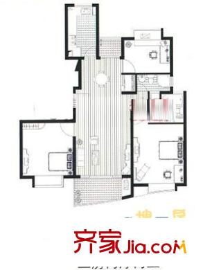 大唐國際公寓戶型圖大唐盛世花園二期戶型 3室2廳2衛(wèi)1廚
