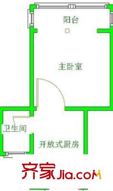 六里二村 1室 戶型圖