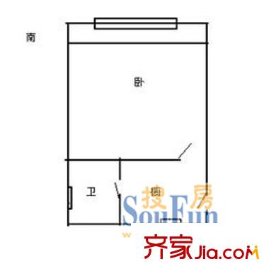 瞿二小区 一室 户型图