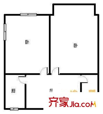 心圓西苑戶型圖戶型圖 2室1廳1衛(wèi)1廚