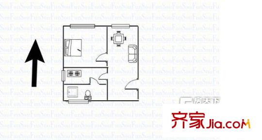 心圓西苑戶(hù)型圖戶(hù)型圖 1室1廳1衛(wèi)1廚