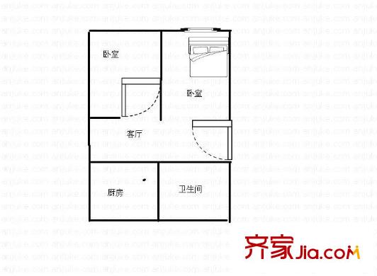 心圓西苑戶(hù)型圖戶(hù)型圖 2室1廳1衛(wèi)1廚