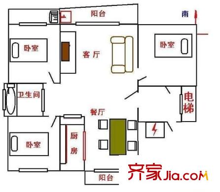 鶴鳴新村 3室 戶型圖