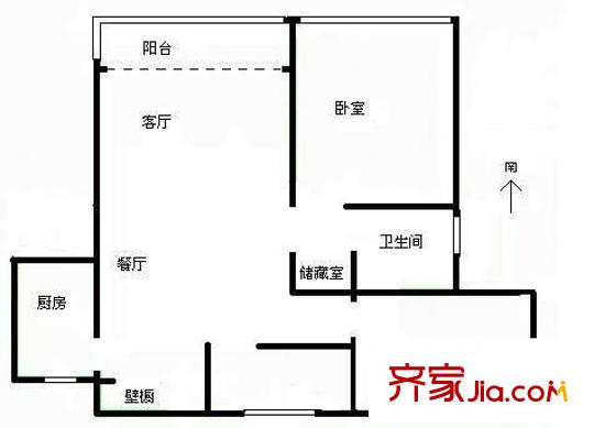 逸流公寓 3室 户型图