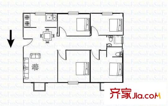 龍源星城 5室 戶型圖