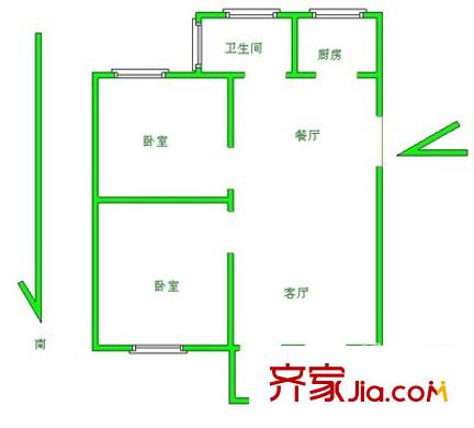 大華錦繡華城第1街區(qū)戶型圖上海 艾南花苑 戶型圖 2室1廳1衛(wèi)1廚