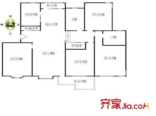世纪之春花园 4室 户型图