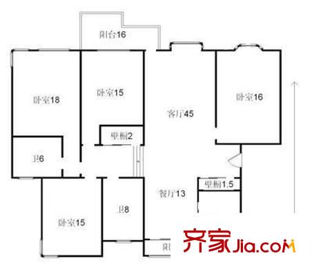 世纪之春花园 4室 户型图