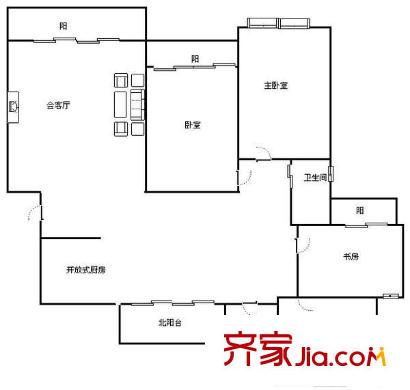 虹康花苑二期 4室 户型图