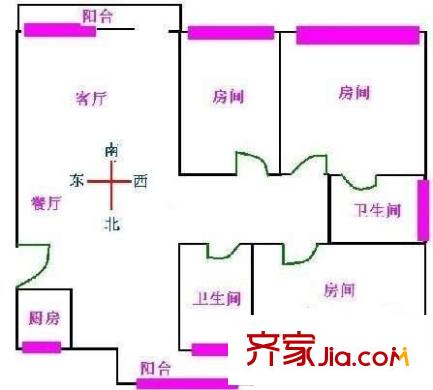 虹康花苑二期 4室 户型图