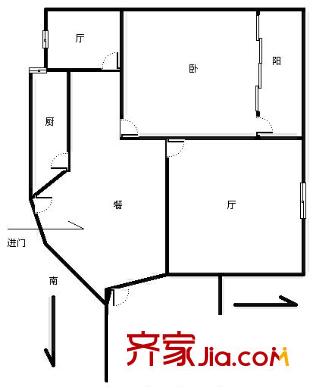 淞虹公寓户型图户型图 2室2厅1卫1厨