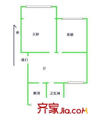 香山新村西南街坊 2室 戶型圖