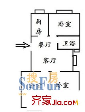 桂林苑户型图 户型图 3室2厅1卫1厨