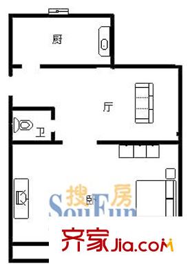 上海 申良花园1室 户型图
