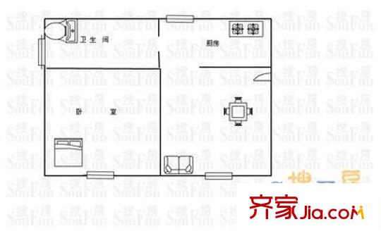 金橋新城二期金馨苑戶型圖上海 金橋新城二期金馨苑 戶型圖 1室2廳1衛(wèi)1廚