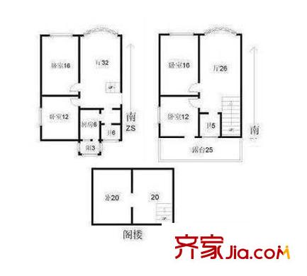 巴黎时尚户型图户型图 4室2厅2卫1厨
