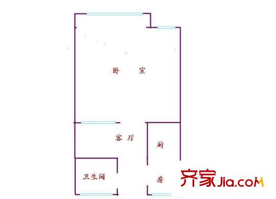 羅山一村戶型圖戶型圖 1室1廳1衛(wèi)1廚