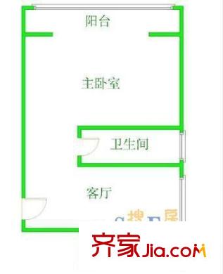 羅山一村 1室 戶型圖