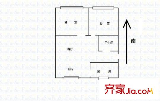 羅山一村 2室 戶型圖