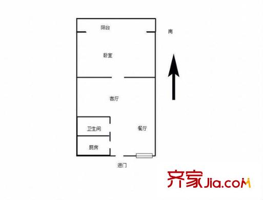 羅山一村 1室 戶型圖