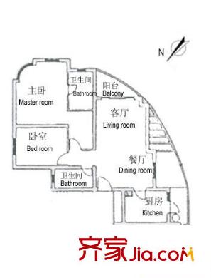 新明大樓 2室 戶型圖