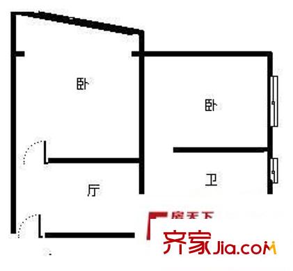 新明大樓 2室 戶型圖