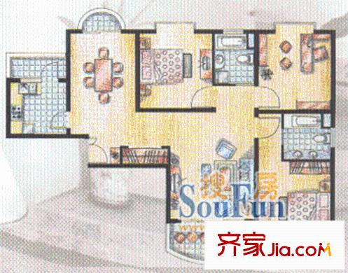 上海 圣约翰名邸2室户型图