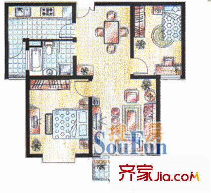 上海 圣约翰名邸2室 型图