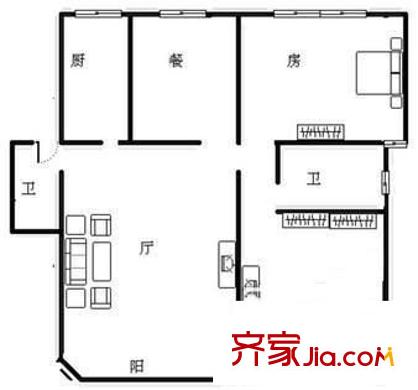 淮海花园 3室 户型图