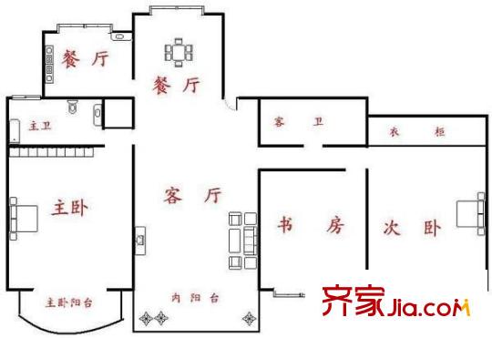淮海花园 4室 户型图