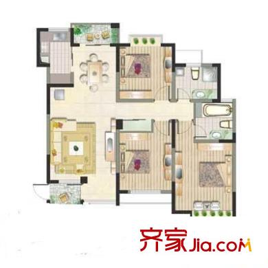 祥和公寓户型图户型图 3室2厅2卫1厨