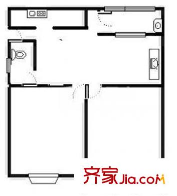 祥和公寓户型图户型图 2室1厅1卫1厨