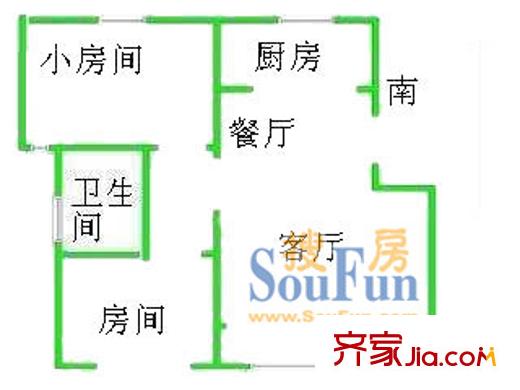 阳光世家2室1厅1卫1厨