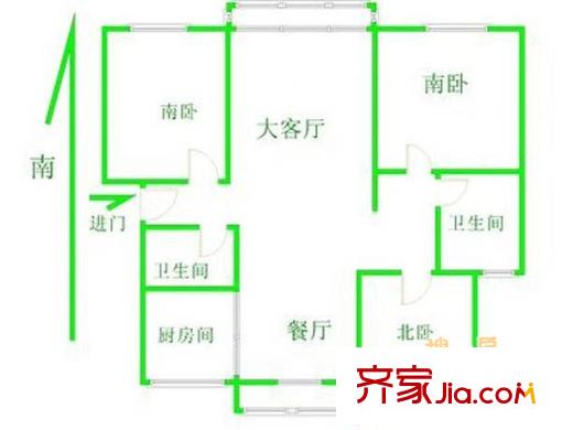阳光世家3室2厅2卫1厨