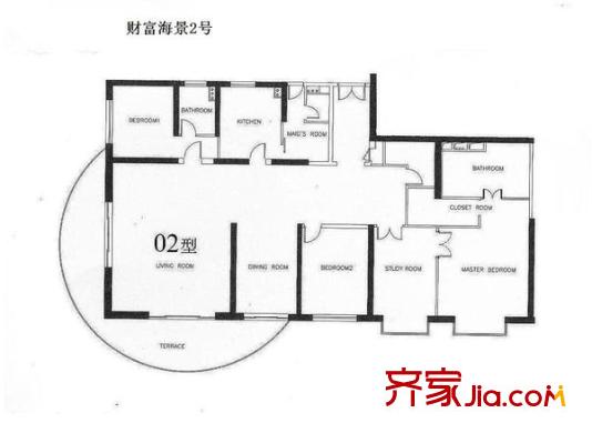 財(cái)富海景花園 0室 戶型圖