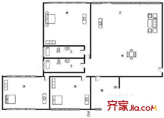 金楊路750弄小區(qū)戶型圖戶型圖 3室2廳1衛(wèi)1廚